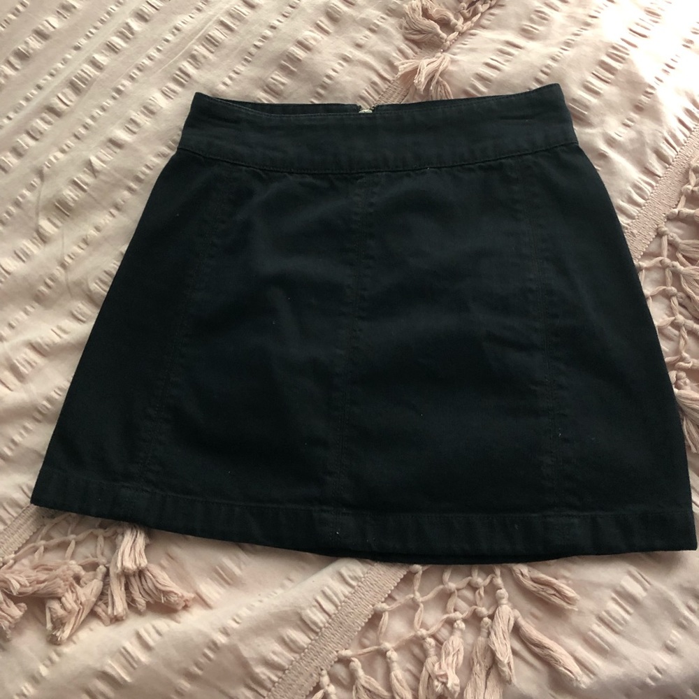 Free People Black Denim Skirt Size 2